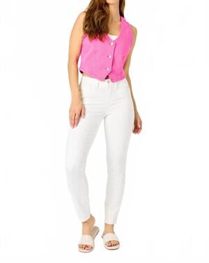 NEW JUDY BLUE mid rise braided jeans in white